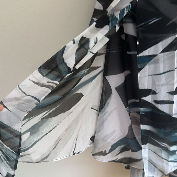 White House Black Market Black Blue Layered Spaghetti Strap Dress Size 6 - Picture 6 of 8